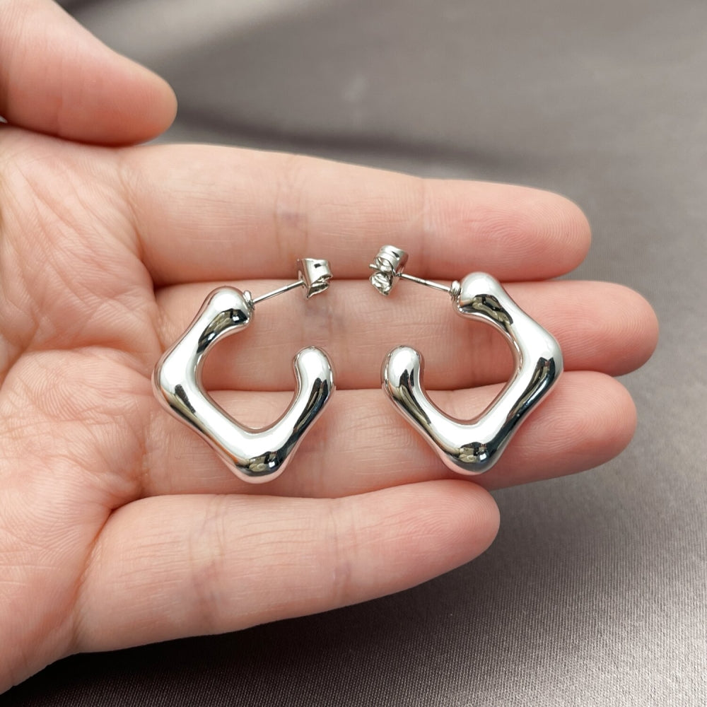 Rhodium Gold Filled Small Hoop, Polished, Rhodium Finish