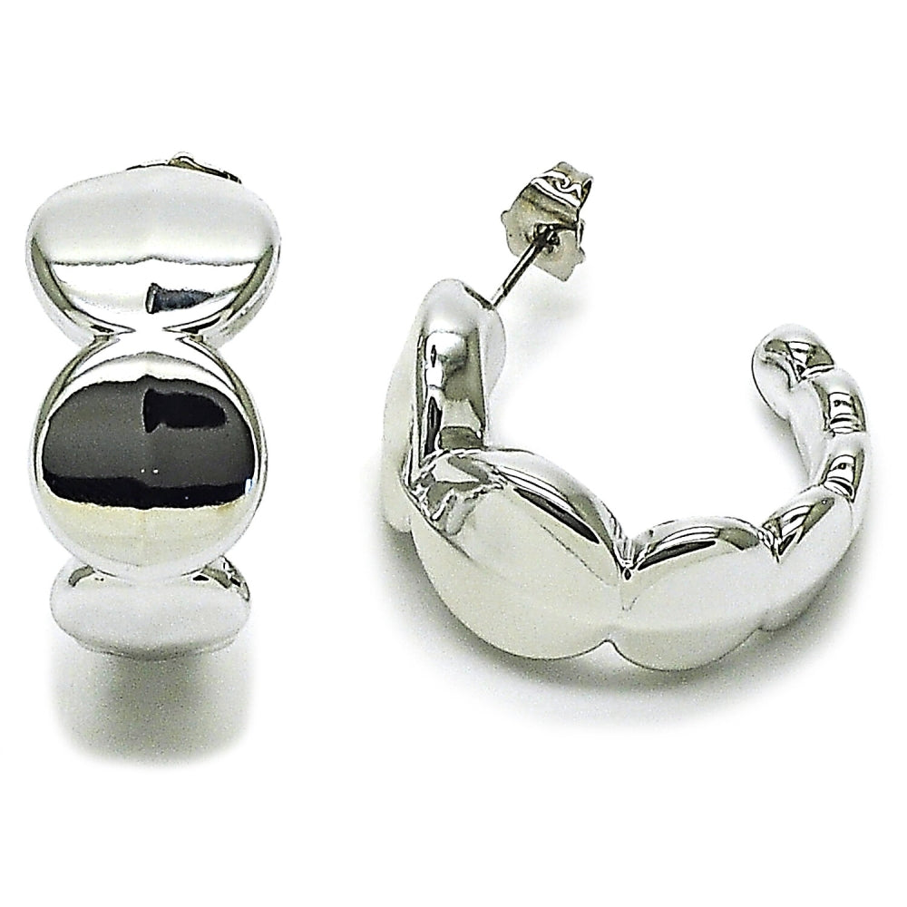 Rhodium Gold Filled Medium Hoop, Polished, Rhodium Finish