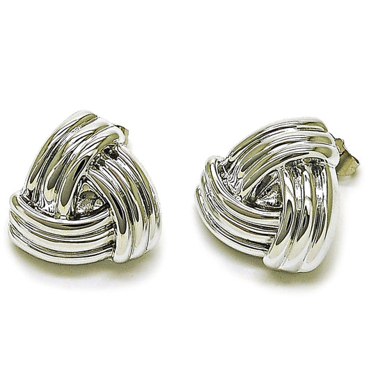 Rhodium Gold Filled Stud Earring, Love Knot Design, Polished, Rhodium Finish