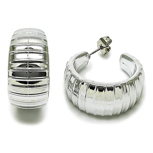 Rhodium Gold Filled Medium Hoop, Polished, Rhodium Finish