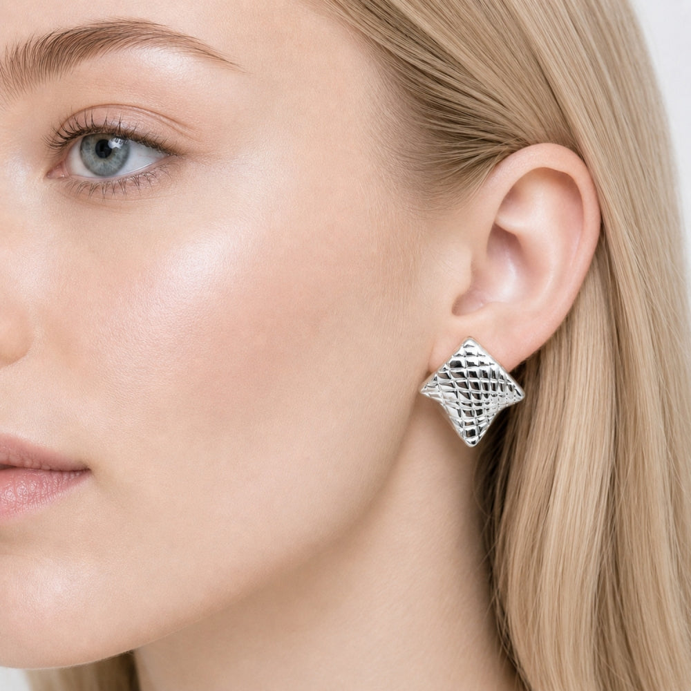 Rhodium Gold Filled Stud Earring, Polished, Rhodium Finish