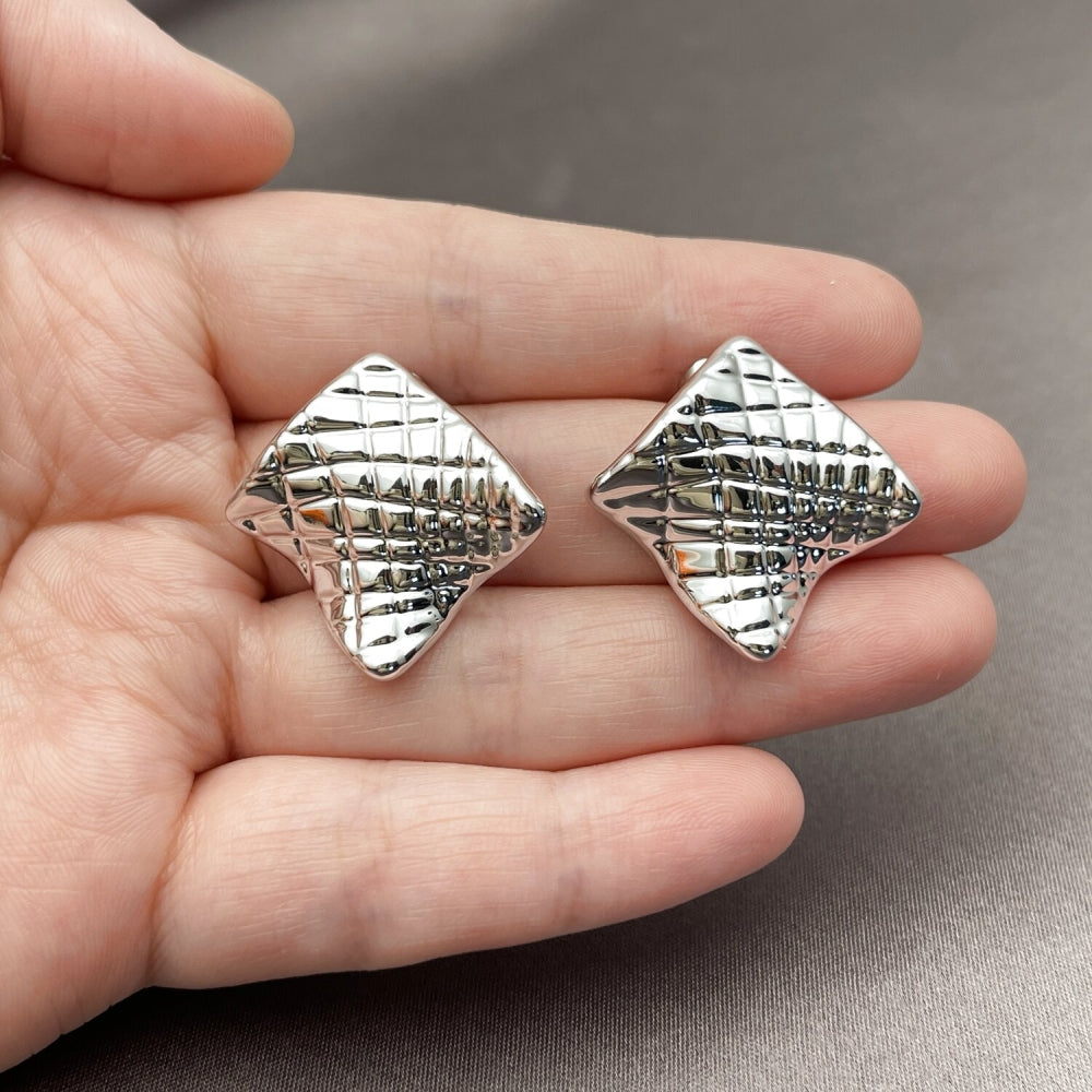Rhodium Gold Filled Stud Earring, Polished, Rhodium Finish