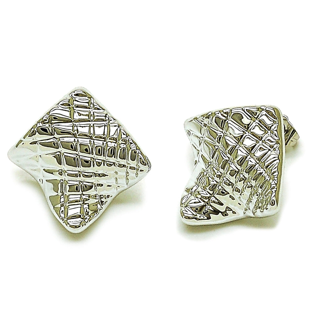 Rhodium Gold Filled Stud Earring, Polished, Rhodium Finish