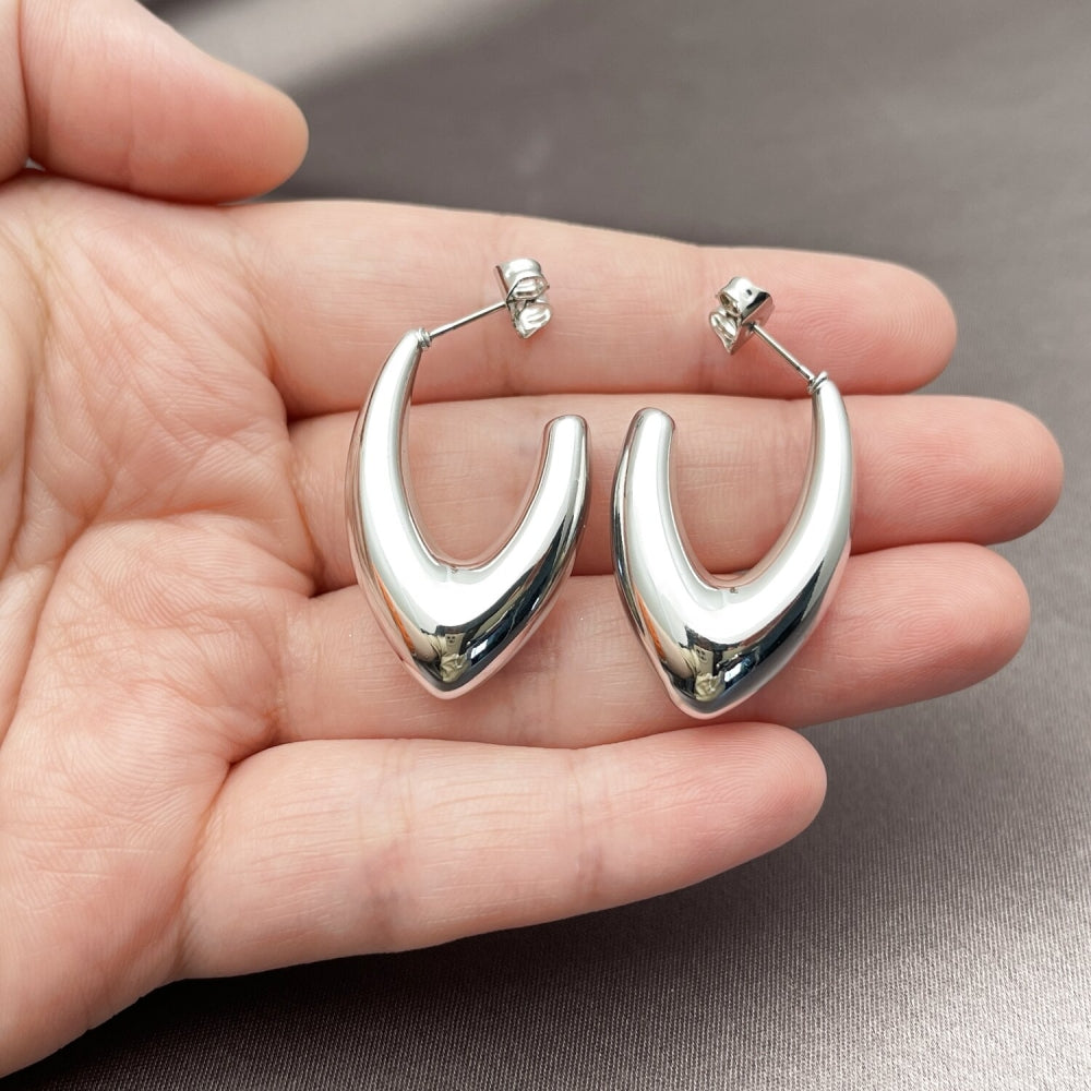 Rhodium Gold Filled Small Hoop, Polished, Rhodium Finish