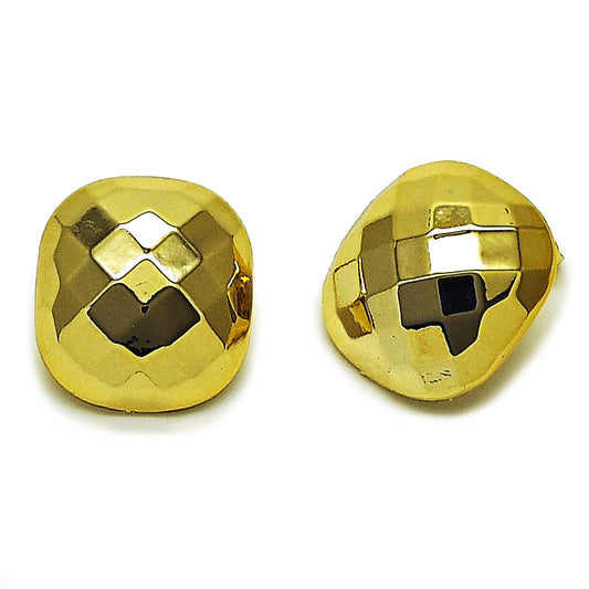Stainless Steel Stud Earring, Polished, Golden Finish