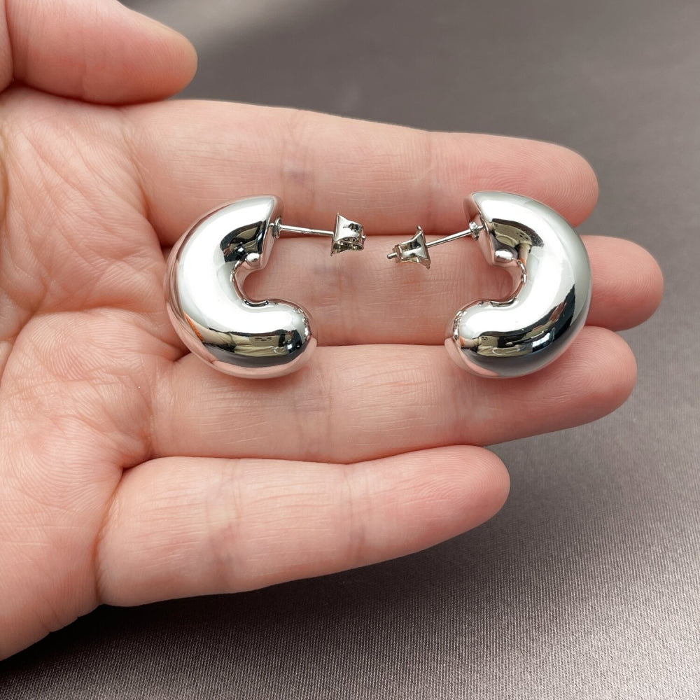 Rhodium Gold Filled Stud Earring, Polished, Rhodium Finish