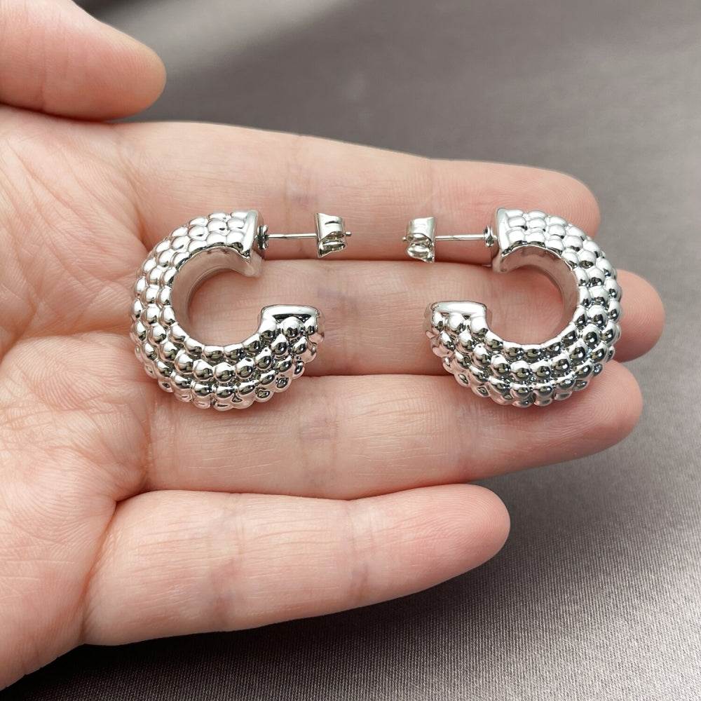 Rhodium Gold Filled Small Hoop, Polished, Rhodium Finish