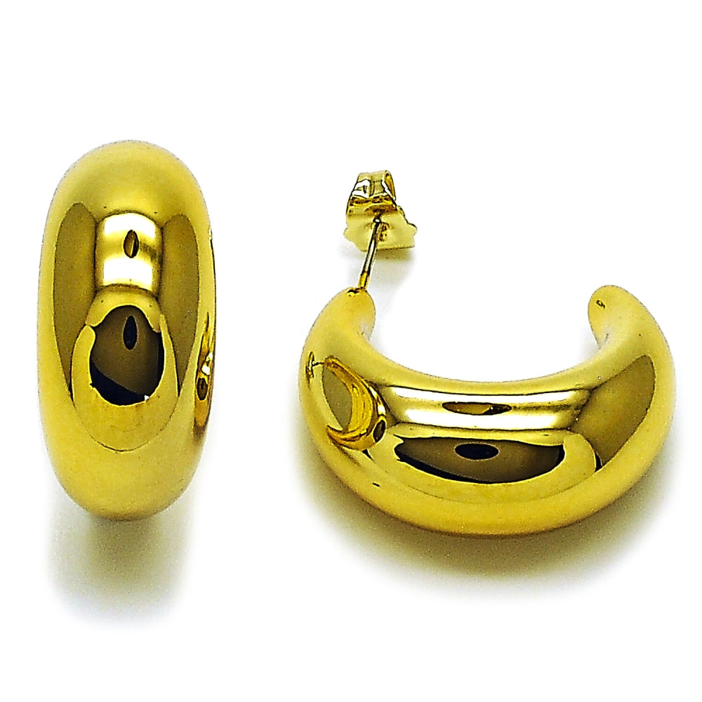 Stainless Steel Medium Hoop, Polished, Golden Finish