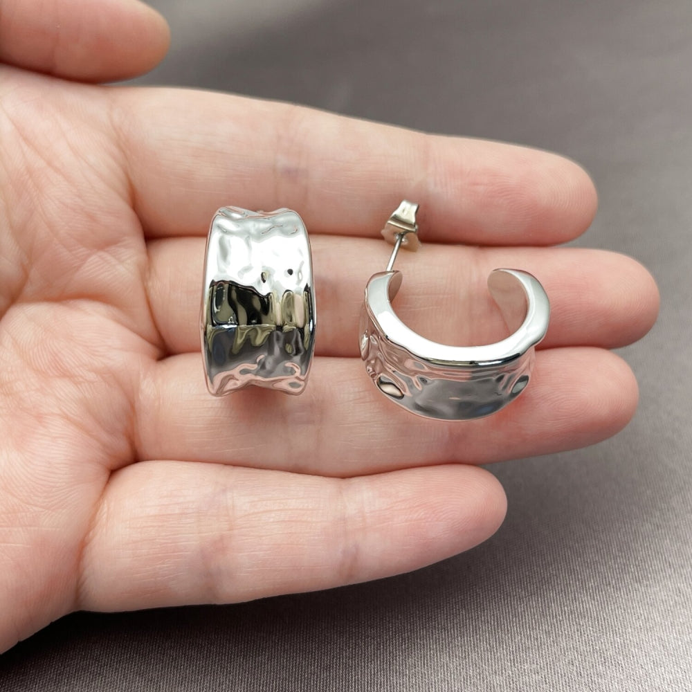 Rhodium Gold Filled Small Hoop, Polished, Rhodium Finish