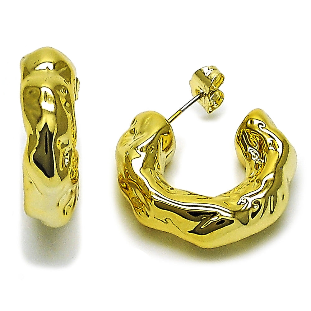 Stainless Steel Medium Hoop, Polished, Golden Finish