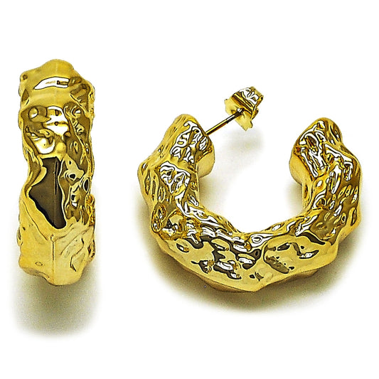 Stainless Steel Medium Hoop, Polished, Golden Finish
