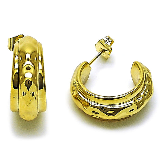 Stainless Steel Small Hoop, Polished, Golden Finish