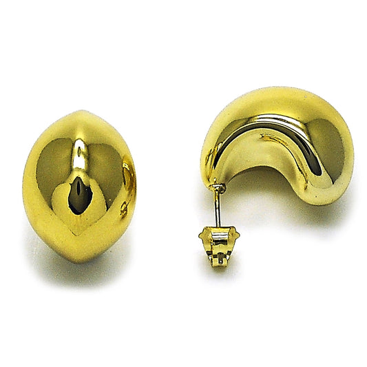 Stainless Steel Stud Earring, Polished, Golden Finish