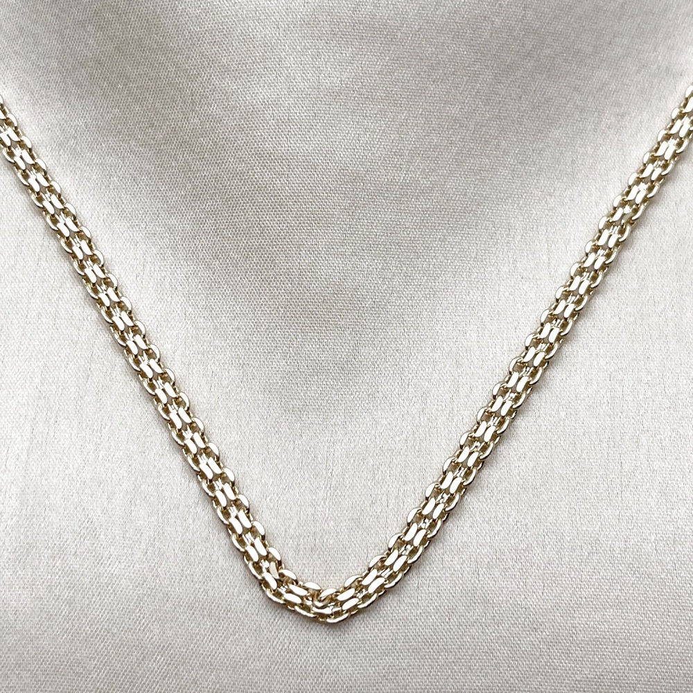 Oro Laminado Basic Necklace, Gold Filled Style Bismark Design, Polished, Golden Finish